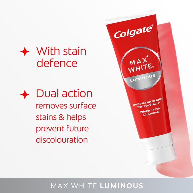 Colgate Max White Luminous Whitening Toothpaste 100ml - British product
