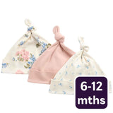 M&S girls cotton floral hats blush 6-12 months, UK version