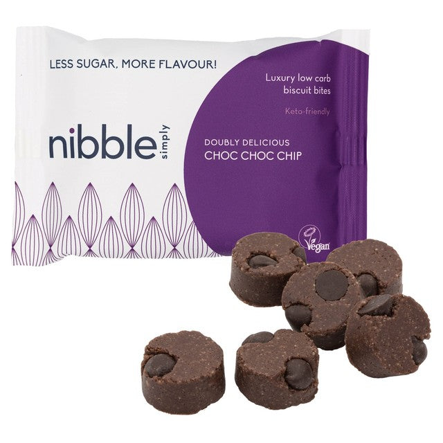 Nibble Protein Choc Chip Biscuit Bites 36g, imported from the UK
