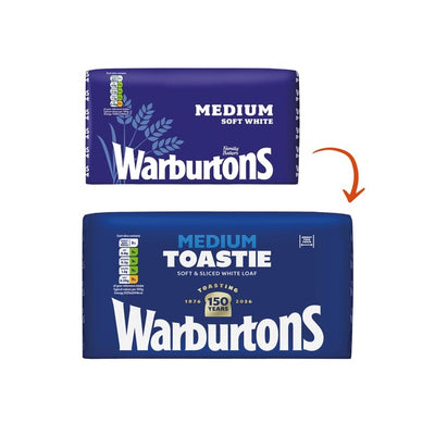 Pain blanc toasté moyen Warburtons tranché 800g