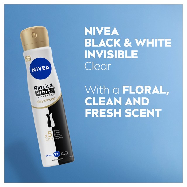 Nivea Black and White anti-perspirant spray 250ml, imported from the UK