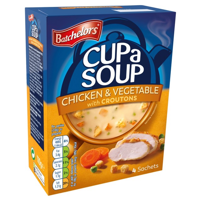 Batchelors Chicken & Vegetable soup with croutons 4 sachets - British product