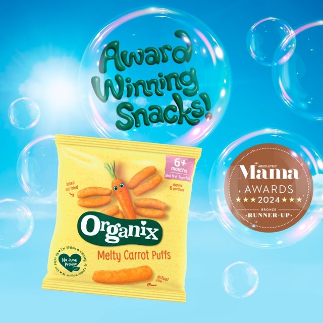 Organix baby puffs melty veggie sticks 60g, imported from the UK