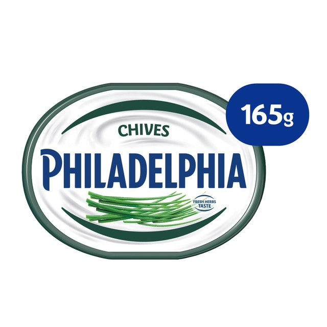 Philadelphia chives cream cheese 165g, imported from the UK