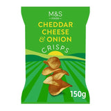 M&S Cheddar Cheese & Onion crisps 150g, imported from the UK