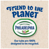 Philadelphia garlic and herbs soft cream cheese 165g, imported from the UK
