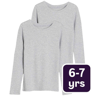 M&S Heatgen Thermal Tops, 6-7 Years, Grey Marl