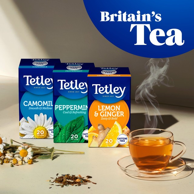 Tetley Lemon Ginger Herbal Tea Bags 20 count (British brand)