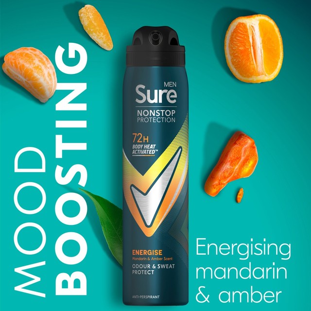 Sure Energise Anti-Perspirant Spray 250ml (British brand)