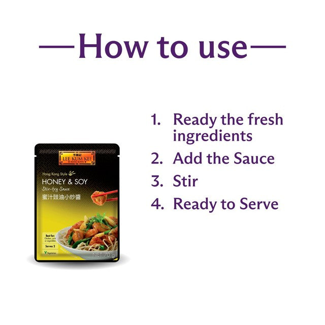 Lee Kum Kee honey & soy stir-fry sauce 70g, UK version
