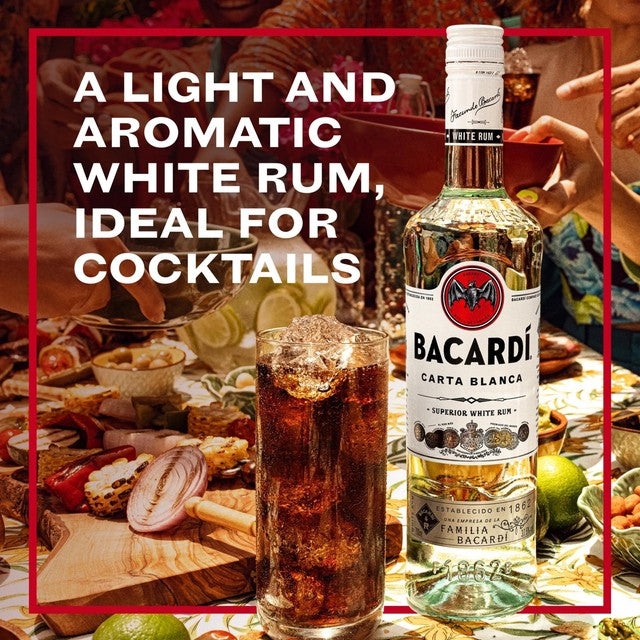 Bacardi Carta Blanca Superior White Rum 1L - British product