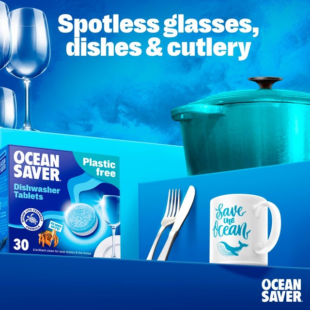 OceanSaver plastic free eco dishwasher tablets 100 pack (British brand)