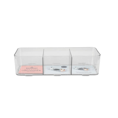 Gem Imports Store Smart Stack & Lock Organiser with Dividers Acrylic Storage Box 7.5x31x10.5cm