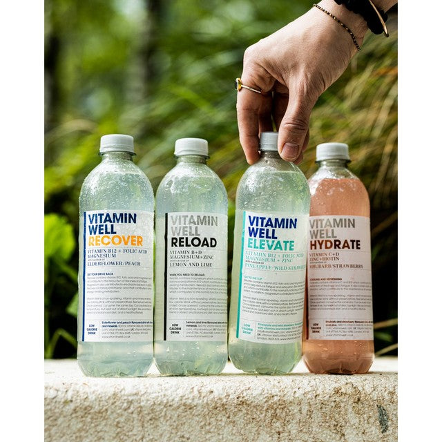 Vitamin Well elderflower and peach flavoured vitamin water 500ml (British brand)