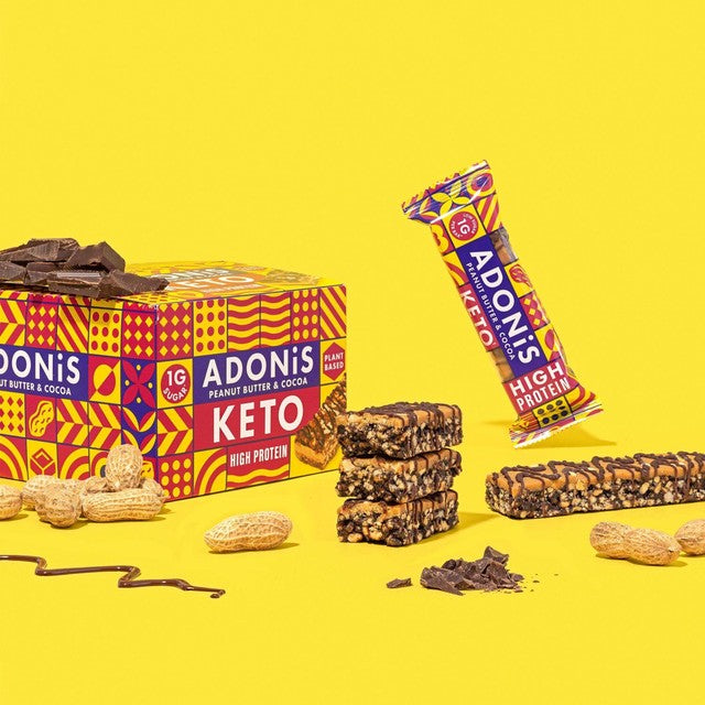 Adonis peanut butter keto protein bar 16 x 45g - British product