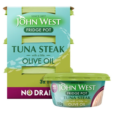 John West No Drain Kühltopf Thunfischsteak mit etwas Olivenöl