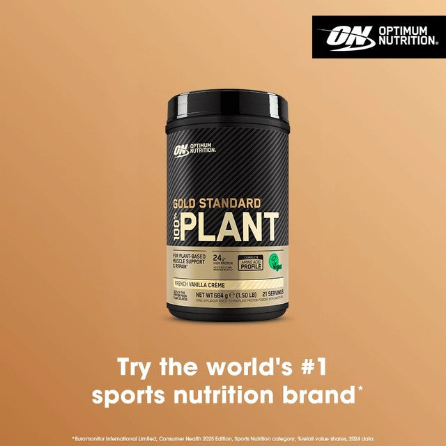 Optimum Nutrition plant protein powder vanilla flavour 684g, imported from the UK