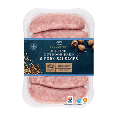 M&S British Outdoor-Bred Gluten Free Pork Sausages 400g