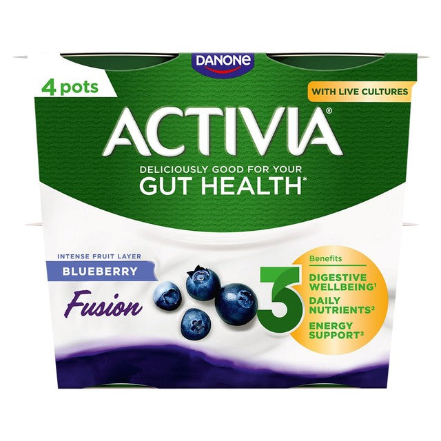 Activia Blueberry Acai fruit yogurt 4 x 120g - British product