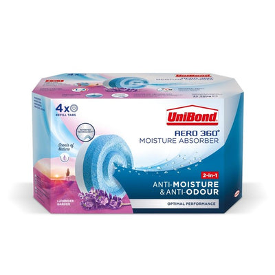 Unibond AERO 360 Moisture Absorber Lavender Refill Tab 4 x 450g