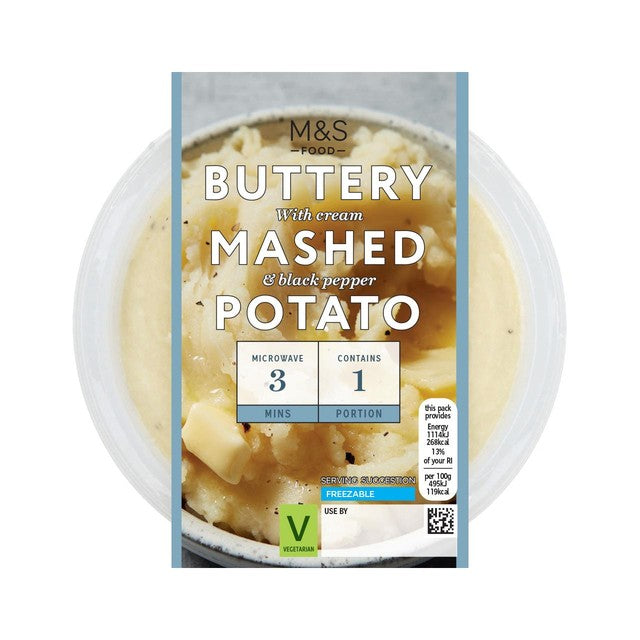 M&S buttery mashed potato 225g, imported from the UK