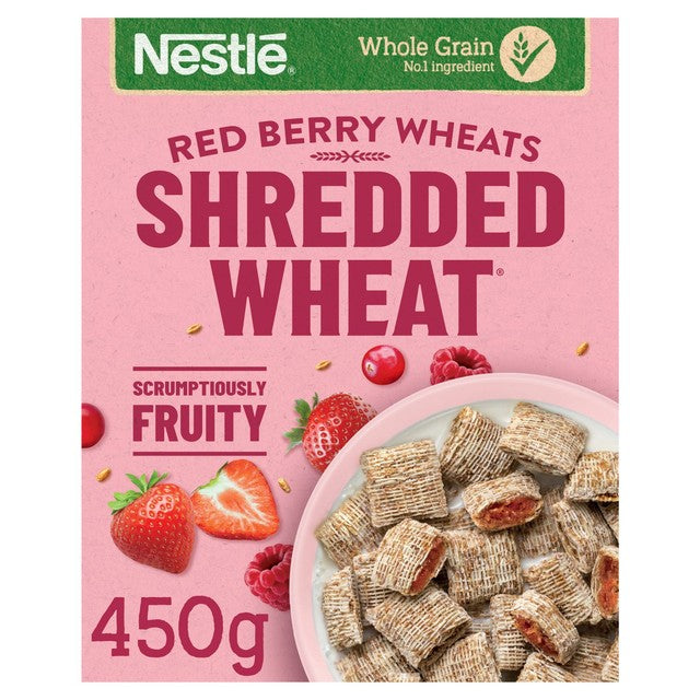 Nestle Shredded Wheat Bitesize Red Berry Wheats cereal 450g (British brand)