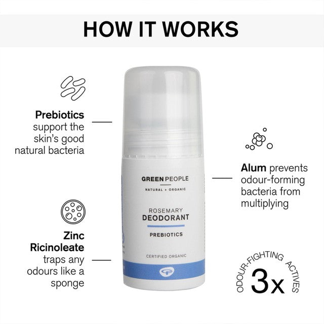 Green People Organic Roll-On Deodorant Rosemary Vegan 75ml, UK version