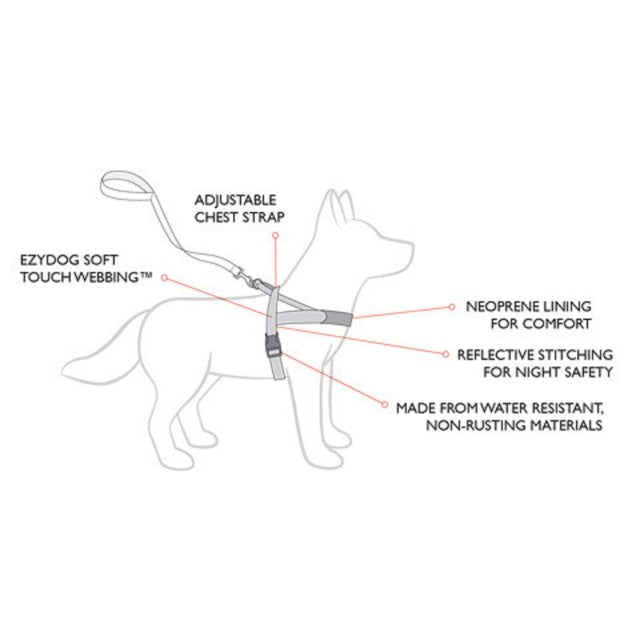 EzyDog black dog harness small - British product