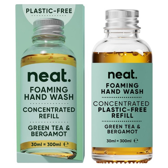Neat foaming hand wash refill Green Tea & Bergamot 30ml, imported from the UK