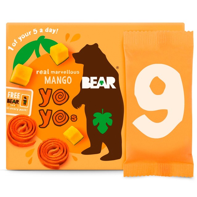 Bear fruit snack rolls mango 9 x 20g - British product