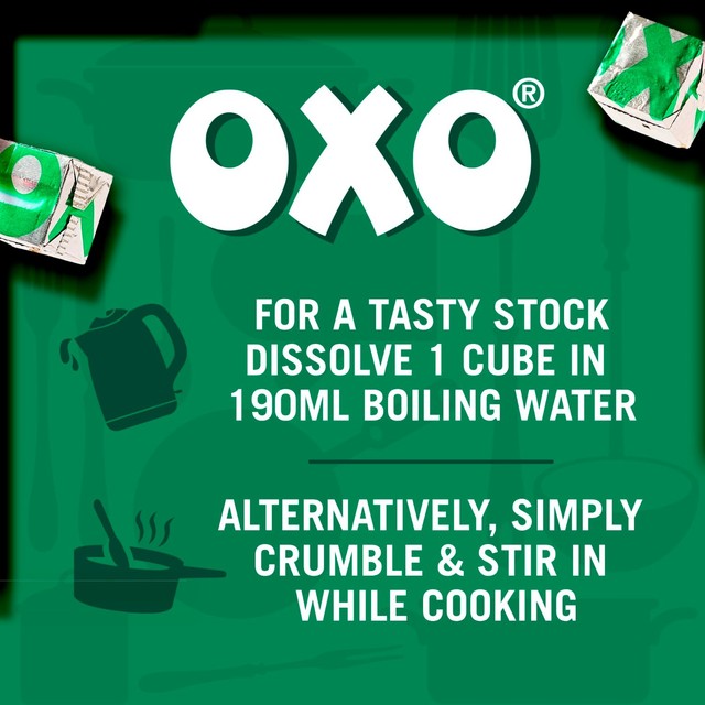 Oxo reduced salt vegetable stock cubes 71g, imported from the UK