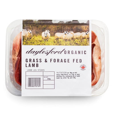 Daylesford Organic Lamb Leg Steak British Meat 340g