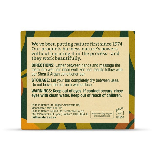 Faith in Nature Shea & Argan shampoo bar 85g - British product