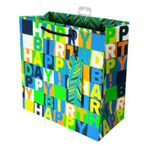 Deva Designs Neon Blue Birthday Medium Gift Bag, imported from the UK