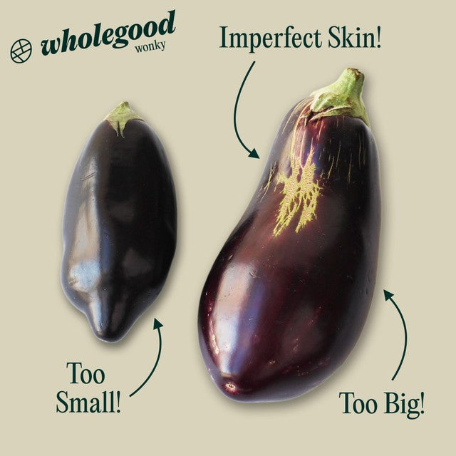 Wholegood organic wonky aubergine 350g (British brand)