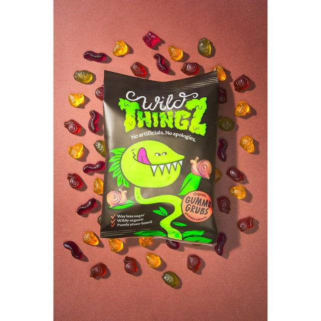 Wild Thingz gummy grubs mixed fruit flavours 130g (British brand)