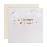 M&S Welcome Little One greeting card 15cm x 15cm, imported from the UK