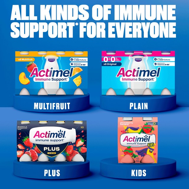 Actimel strawberry fat-free yoghurt drink multipack 8 x 100g - British product