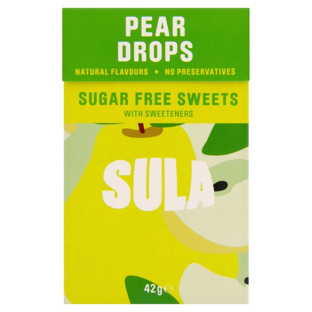 Sula Pear Drop Sweets Sugar Free 42g (British brand)