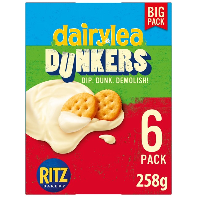Dairylea Dunkers cheese dip with crackers snack 6x43g - British product