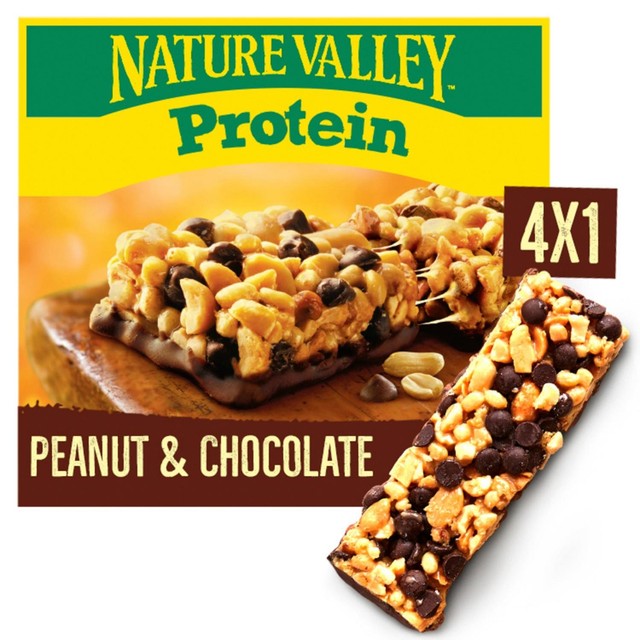 Nature Valley Protein Peanut and Chocolate Cereal Bars 4 x 40g, imported from the UK