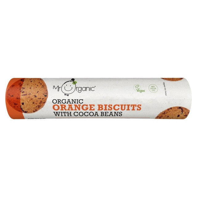 Mr Organic orange biscuits with cocoa beans 250g, imported from the UK