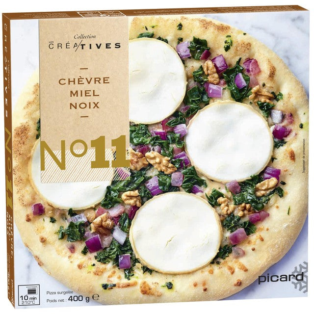 Picard goat's cheese honey and walnut pizza 400g, imported from the UK