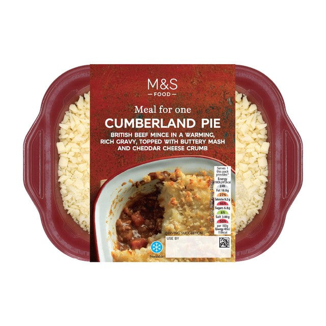 M&S Beef Cumberland pie 400g, imported from the UK