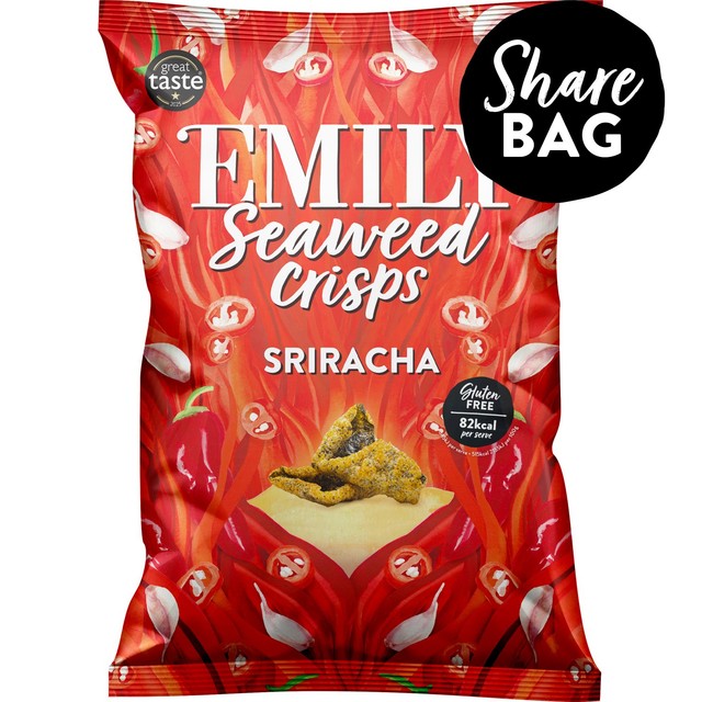 Emily Sriracha Seaweed Crisps 50g - British product