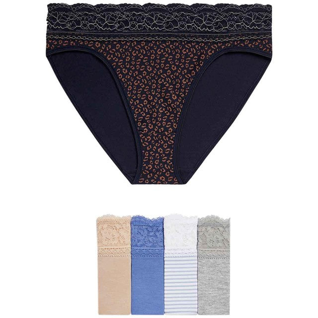 M&S cotton bikini knickers multi size 10, imported from the UK