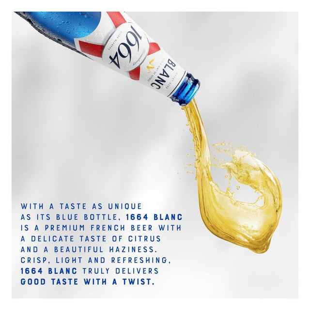 Kronenbourg 1664 Blanc premium lager beer 4x330ml bottles - British product