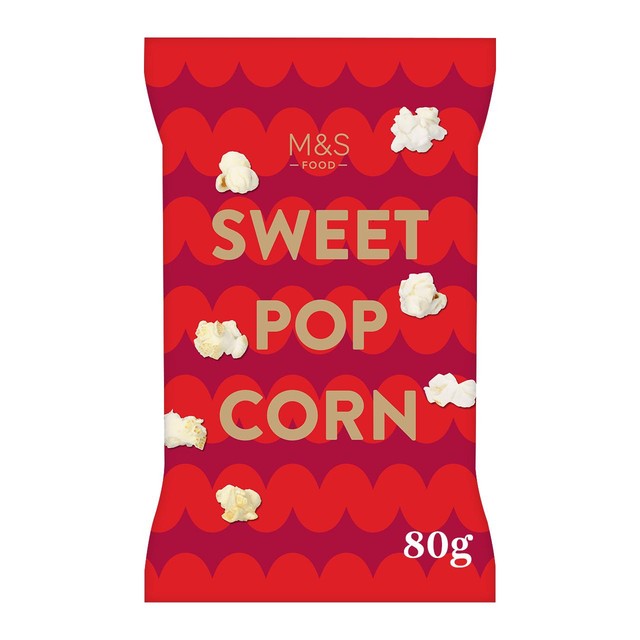 M&S Sweet Popcorn 80g, imported from the UK