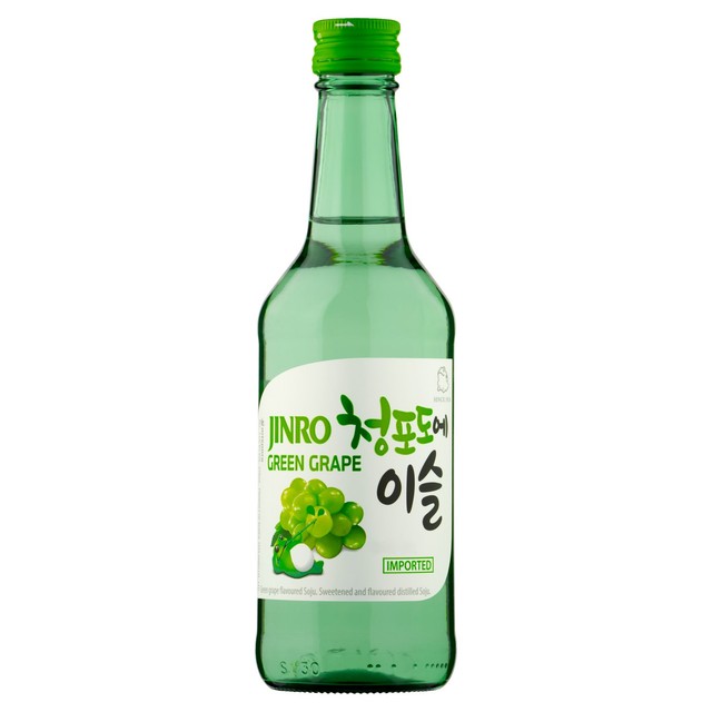 Jinro Green Grape Soju Korean Spirit Drink 350ml, UK version