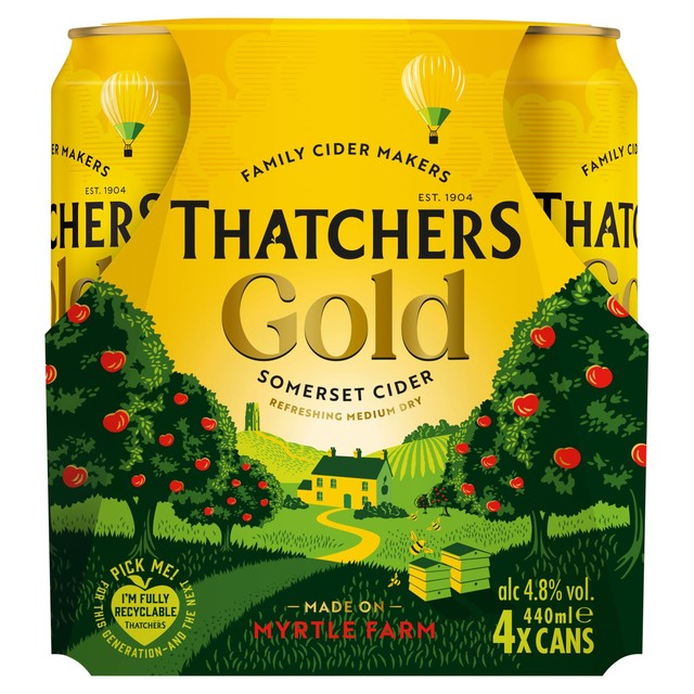 Thatchers Gold cider 4 x 440ml (British brand)